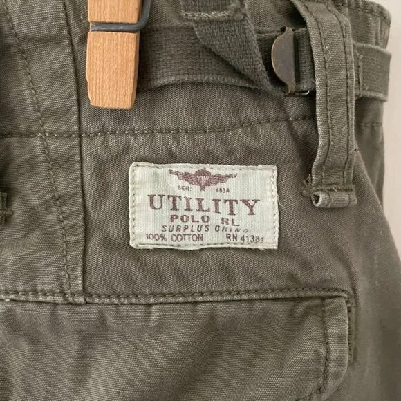 Polo Ralph Lauren Slim Fit Canvas Cargo Pants | Olive Green | Size 30x32 - Picture 4 of 10